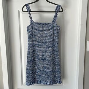 Giani Bini Mia Smocked Blue and White dress